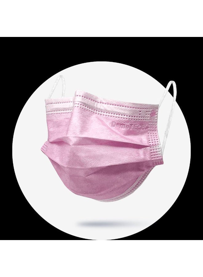 NAMA 3 layers Surgical Face Mask with Soft Elastic Ears for adult 50 peices PINK - Image 4